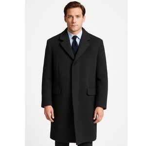 Crombie Wool Men's Charcoal Gray Overcoat
